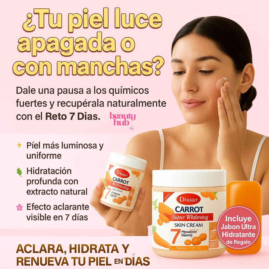Crema ULTRA Aclarante Zanahoria + Jabón Ultra Hidratante de REGALO (RETO 7 DÍAS) 🥕